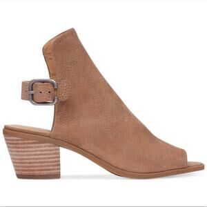 Lucky Brand 'Bray' Women's 6 Open Toe Bootie Tan Leather Boho